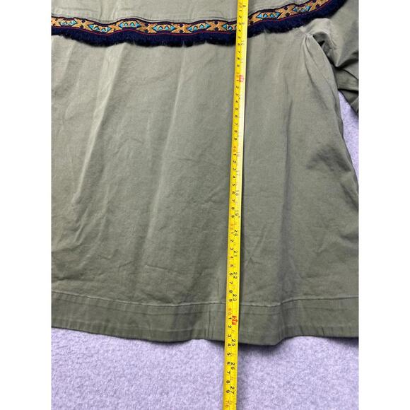 Zara Aztec Embroidered Crop Bell Sleeve Jacket Womens M Boho Green Indie Hippie - Picture 5 of 9